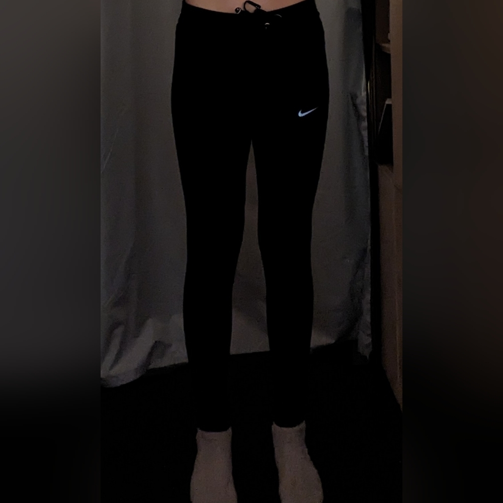 Nike Dri-fit Woman’s Medium Black Leggings reflective zip ankle leggings women